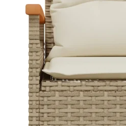 vidaXL Tuinbank met kussens 116x62,5x74 cm poly rattan beige