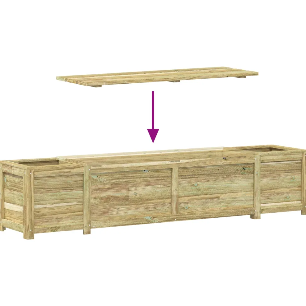 vidaXL Tuinbank met opbergruimte en plantenbak 193,5 x 40 x 41 cm
