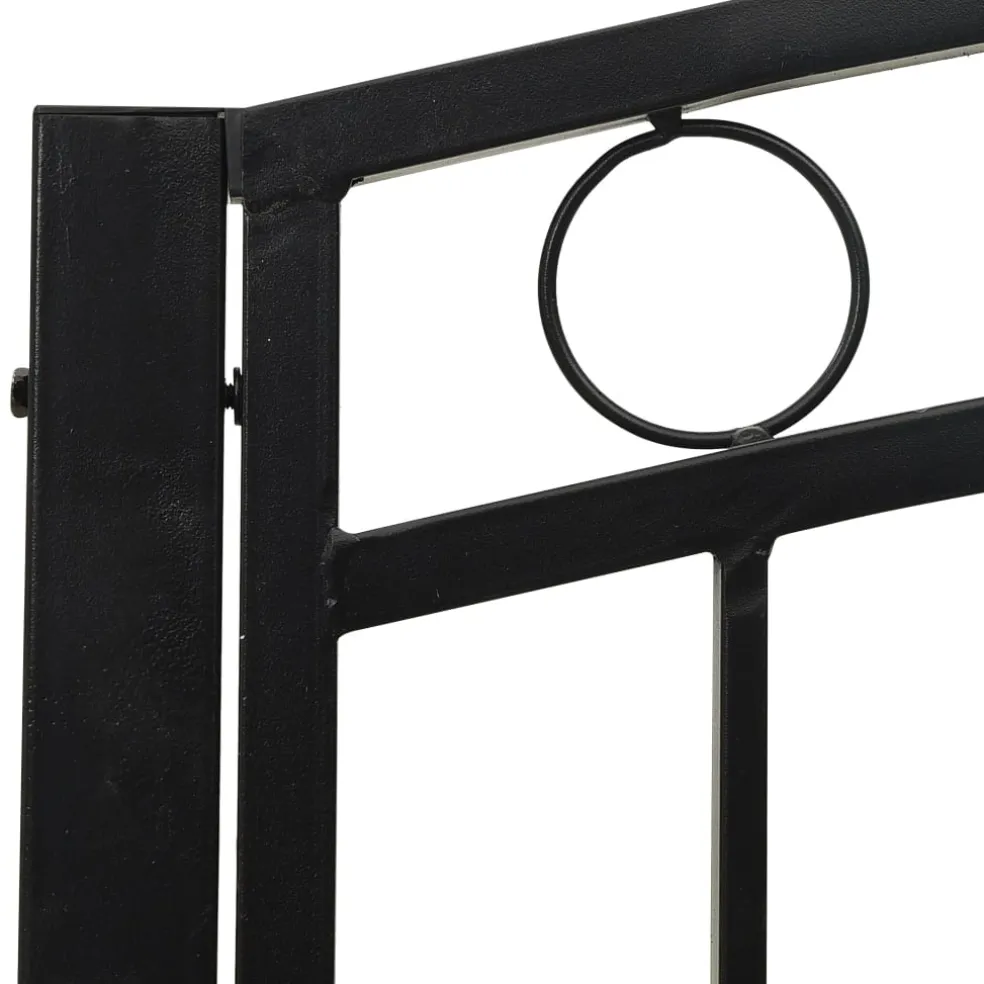 vidaXL Tuinbank met tafel 120 cm staal zwart