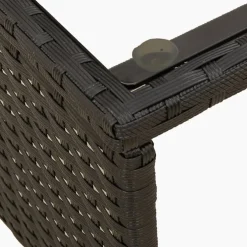 vidaXL Tuinbank met tafel en kussens L-vormig poly rattan zwart