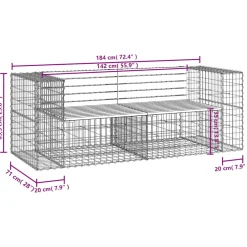 vidaXL Tuinbank schanskorfontwerp 184x71x65,5 cm geïmpregneerd hout