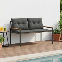 vidaXL Tuinbank 2 -Seater 116 x 67,5 x 72 cm poly rattan Donkergrijs