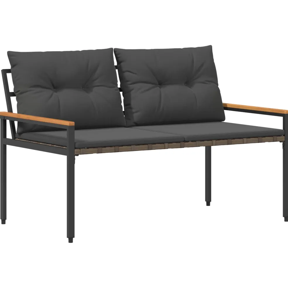 vidaXL Tuinbank 2 -Seater 116 x 67,5 x 72 cm poly rattan Donkergrijs