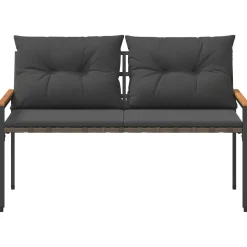 vidaXL Tuinbank 2 -Seater 116 x 67,5 x 72 cm poly rattan Donkergrijs