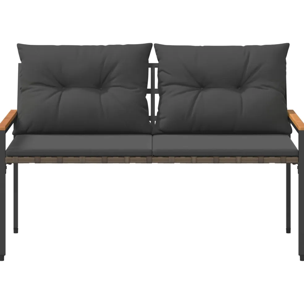 vidaXL Tuinbank 2 -Seater 116 x 67,5 x 72 cm poly rattan Donkergrijs