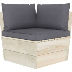 vidaXL Tuinbank 2-zits met kussens pallet vurenhout