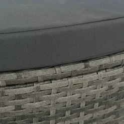 vidaXL Tuinbank 2-zits met kussens en parasol poly rattan grijs