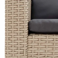vidaXL Tuinbank 2-zits met kussens poly rattan beige