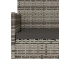 vidaXL Tuinbank 3-zits met kussens poly rattan grijs