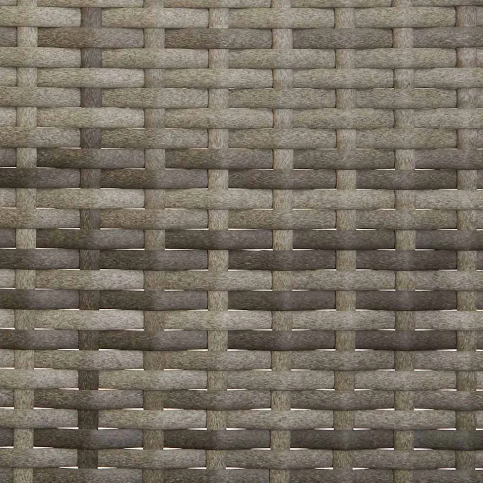 vidaXL Tuinbank 3-zits met kussens poly rattan grijs