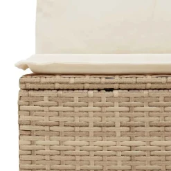 vidaXL Tuinbank 3-zits met kussens poly rattan beige