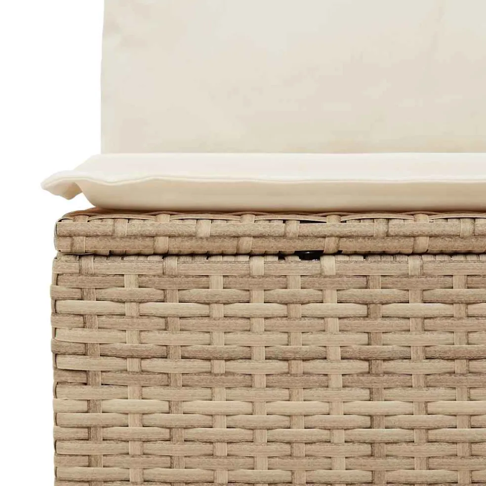 vidaXL Tuinbank 3-zits met kussens poly rattan beige