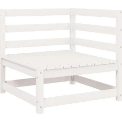 vidaXL Tuinbank 2-zits met kussens massief grenenhout wit