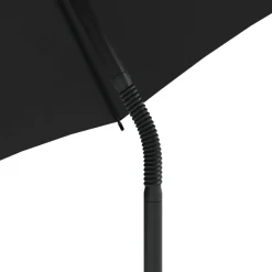 vidaXL Tuinbank 2-zits met parasol en voetenbanken poly rattan grijs