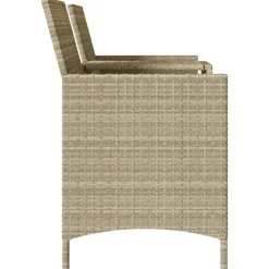 vidaXL Tuinbank 2-zits met tafel en kussens poly rattan lichtgrijs