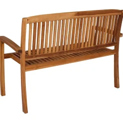 vidaXL Tuinbank 2-zits stapelbaar 120 cm massief teakhout