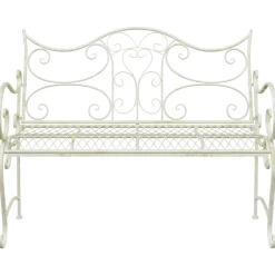 vidaXL Tuinbank 2 -zits 114 x 54 x 90 cm Staal Antiek wit
