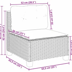 vidaXL Tuinbank zonder armleuning met kussens poly rattan beige
