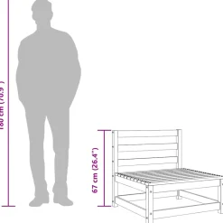 vidaXL Tuinbank zonder armleuningen 2 st 70x70x67 cm douglashout
