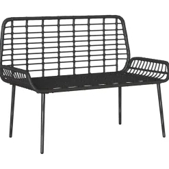 vidaXL Tuinbank Zwart en Anthraciet poly rattan