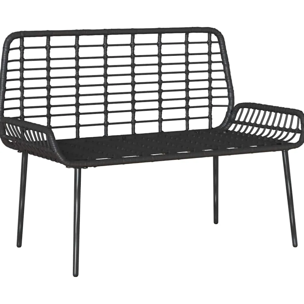 vidaXL Tuinbank Zwart en Anthraciet poly rattan