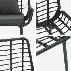 vidaXL Tuinbank Zwart en Anthraciet poly rattan