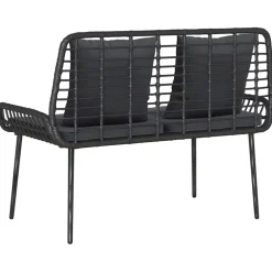 vidaXL Tuinbank Zwart en Anthraciet poly rattan
