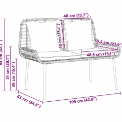 vidaXL Tuinbank Zwart en Anthraciet poly rattan