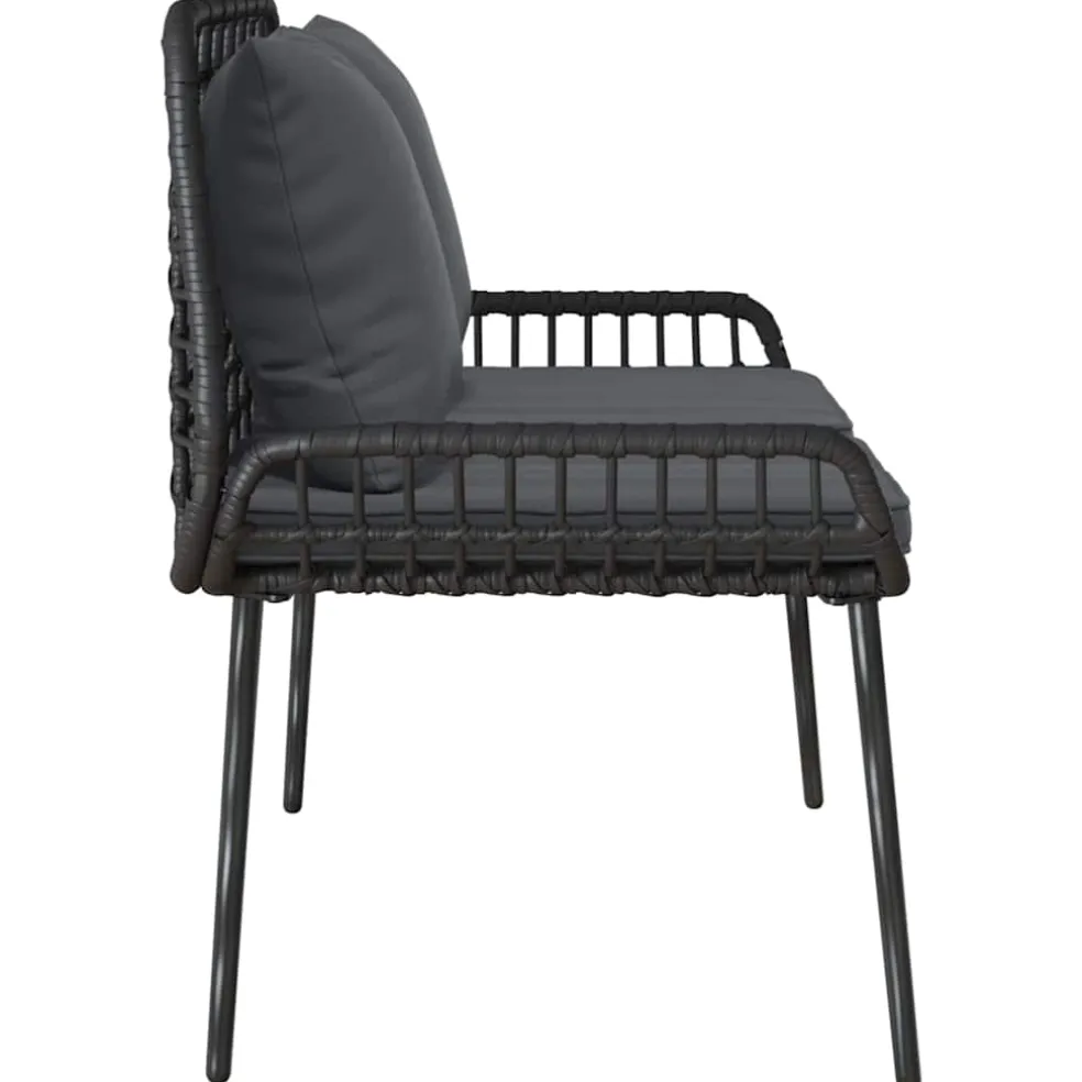 vidaXL Tuinbank Zwart en Anthraciet poly rattan