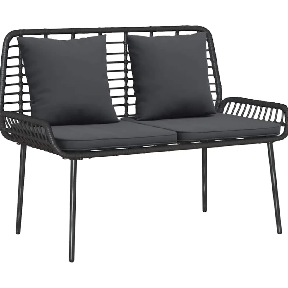 vidaXL Tuinbank Zwart en Anthraciet poly rattan