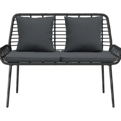 vidaXL Tuinbank Zwart en Anthraciet poly rattan