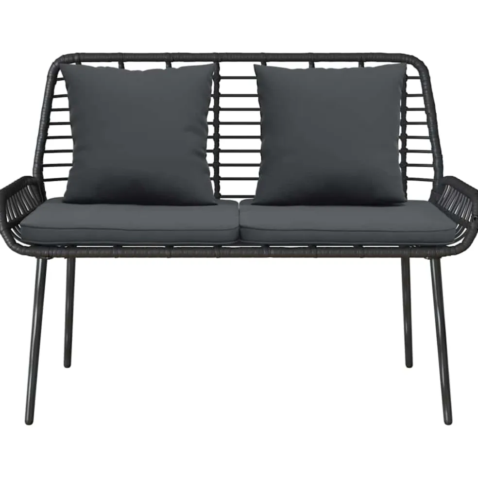 vidaXL Tuinbank Zwart en Anthraciet poly rattan