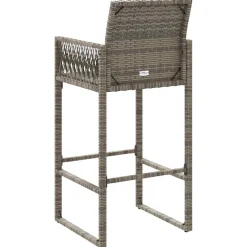 vidaXL Tuinbarkrukken 2 st poly rattan grijs