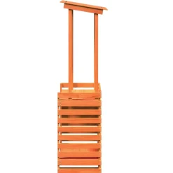 vidaXL Tuinbartafel met dak bruin 112,5x57x195,5 cm massief hout