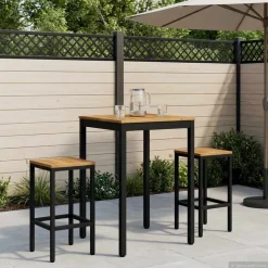 vidaXL Tuinbar Tafel NAARDEN Wit en zwart 60 x 60,5 x 105 cm