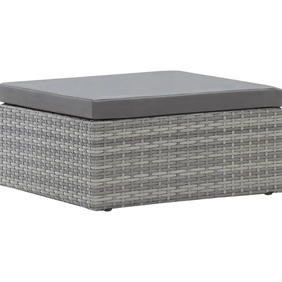 vidaXL Tuinbed met luifel poly rattan gemengd grijs
