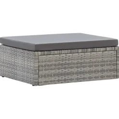 vidaXL Tuinbed met luifel poly rattan gemengd grijs