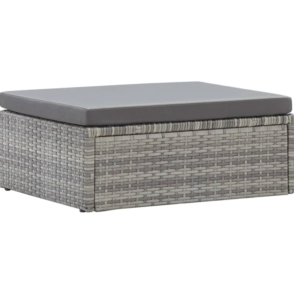vidaXL Tuinbed met luifel poly rattan gemengd grijs