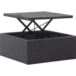 vidaXL Tuinbed met luifel poly rattan zwart