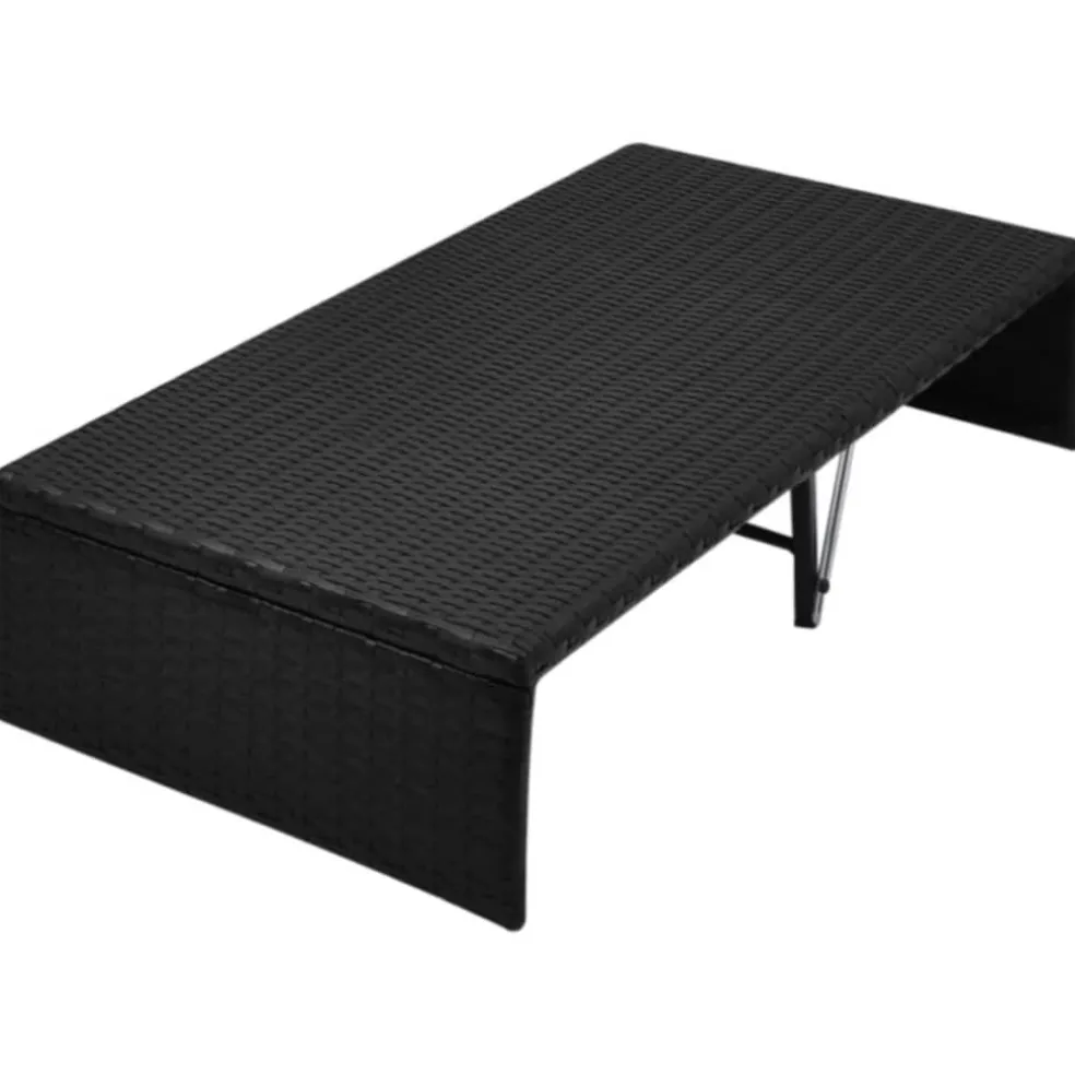 vidaXL Tuinbed met luifel 190x130 cm poly rattan zwart