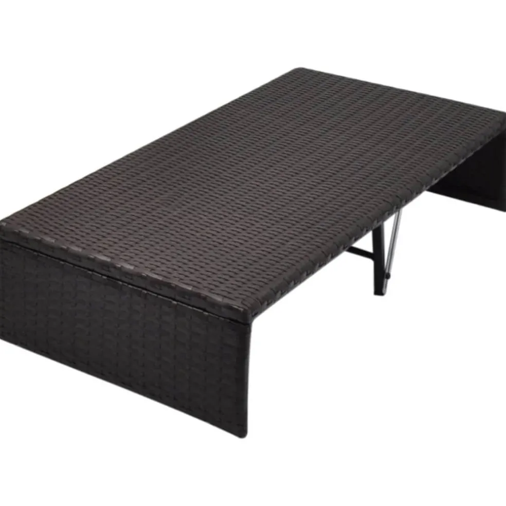 vidaXL Tuinbed met luifel 190x130 cm poly rattan bruin