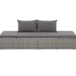 vidaXL Tuinbed 195x60 cm poly rattan grijs
