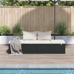 vidaXL Tuinbed 195x60 cm poly rattan zwart