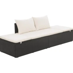 vidaXL Tuinbed 195x60 cm poly rattan zwart