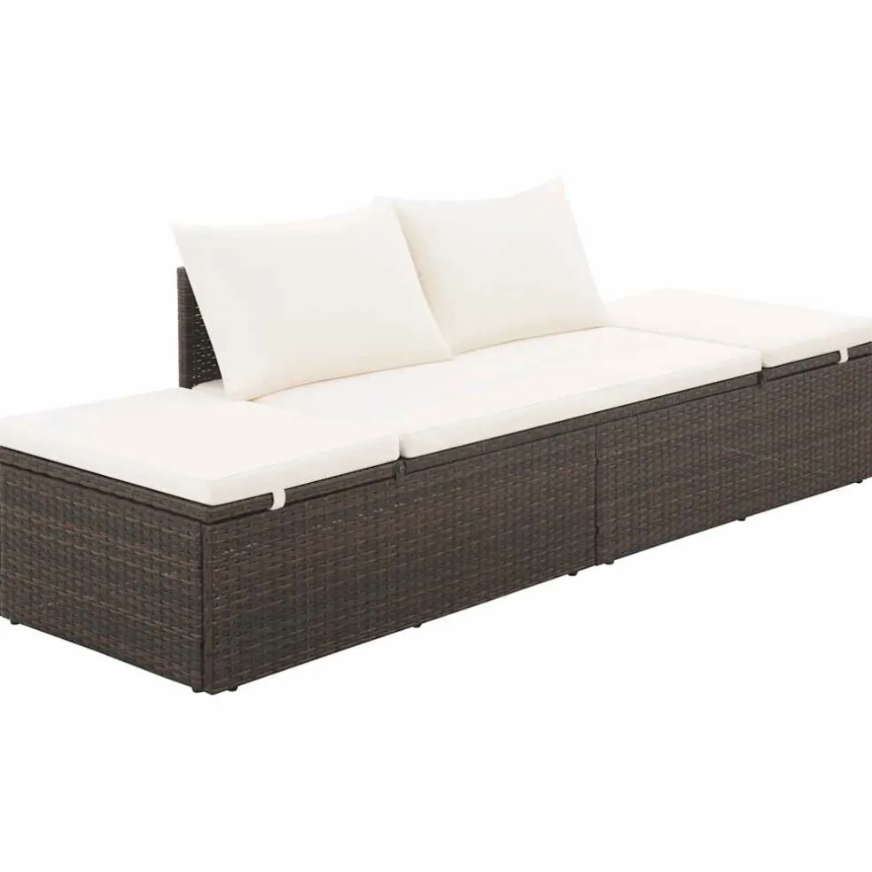vidaXL Tuinbed 195x60 cm poly rattan bruin