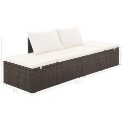 vidaXL Tuinbed 195x60 cm poly rattan bruin
