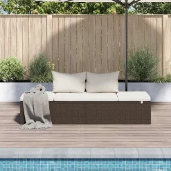vidaXL Tuinbed 195x60 cm poly rattan bruin
