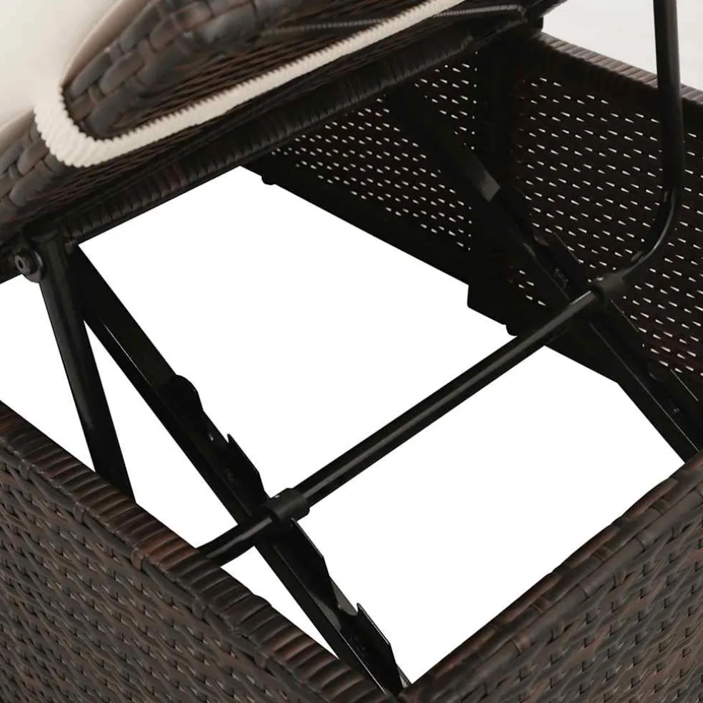 vidaXL Tuinbed 195x60 cm poly rattan bruin
