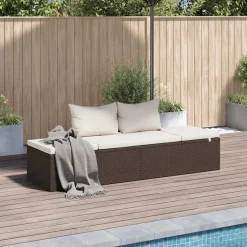 vidaXL Tuinbed 195x60 cm poly rattan bruin
