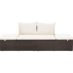 vidaXL Tuinbed 195x60 cm poly rattan bruin